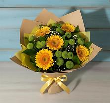 Букет цветов из:  Герберы и Хризантемы в Нефтегорске Краснодарского края