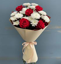 Букет цветов из:  Розы и Хризантемы в Нефтегорске Краснодарского края