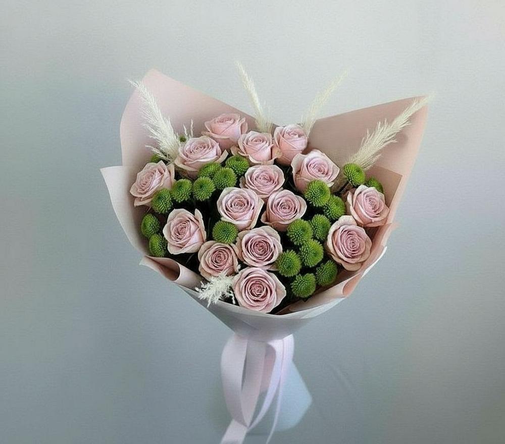 Букет цветов из: Розы и Хризантемы в Нефтегорске Краснодарского края