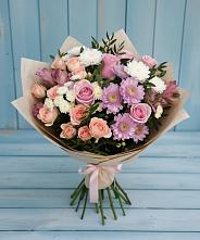 Букет цветов из:  Хризантемы, Розы и Альстромерии #REPLACE_PRED# Нефтегорске Краснодарского края