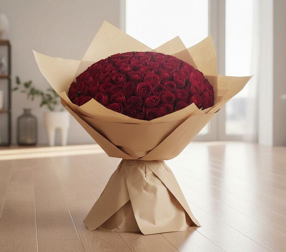 Букет 101 Красная роза в Нефтегорске Краснодарского края