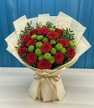 Букет цветов из:  Розы и Хризантемы в Нефтегорске Краснодарского края
