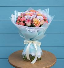 Букет цветов из:  Хризантемы и Розы в Нефтегорске Краснодарского края