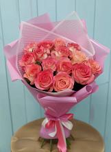 Букет 15 Розовых роз Равель в Нефтегорске Краснодарского края